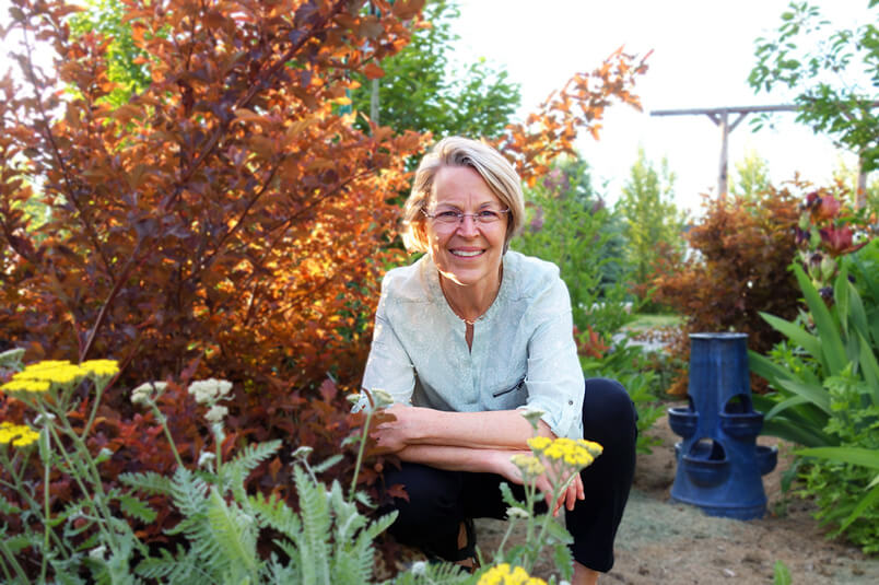 In the Garden with Administrative Assistant Suzanne Willmore